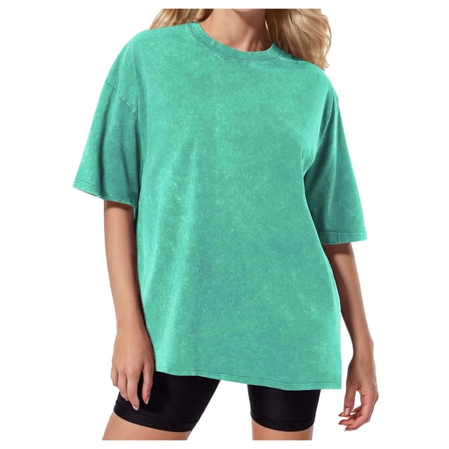 Vintage Washed Distressed Retro T-Shirt Oversized Short Sleeve Batik Cotton Tee - Unisex