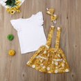 thumbnail image 4 of 3Pcs Newborn Kids Baby Girls Summer Floral Tops  Suspender Skirt Dress Outfits, 4 of 5