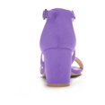 thumbnail image 2 of BLISSFUL STEP Women's Open Toe Cross Strap Mid Block Heel Sandals Purple 6, 2 of 7
