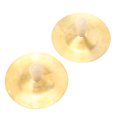 thumbnail image 4 of Hand Cymbal Gong, Smoothly Wood Handle Sturdy 2 Pcs Copper Safe Fine Made Kid Cymbals  For Education, 4 of 8