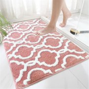 Bulijojo Bath mats for Bathroom Non Slip, Fluffy Microfiber Bathroom Rugs Washable, Aesthetic Bath Rugs, Cute Absorbent Bath mat for for Bathroom, Tub and Shower Coral Haze, 16x24 Inch, BB2023