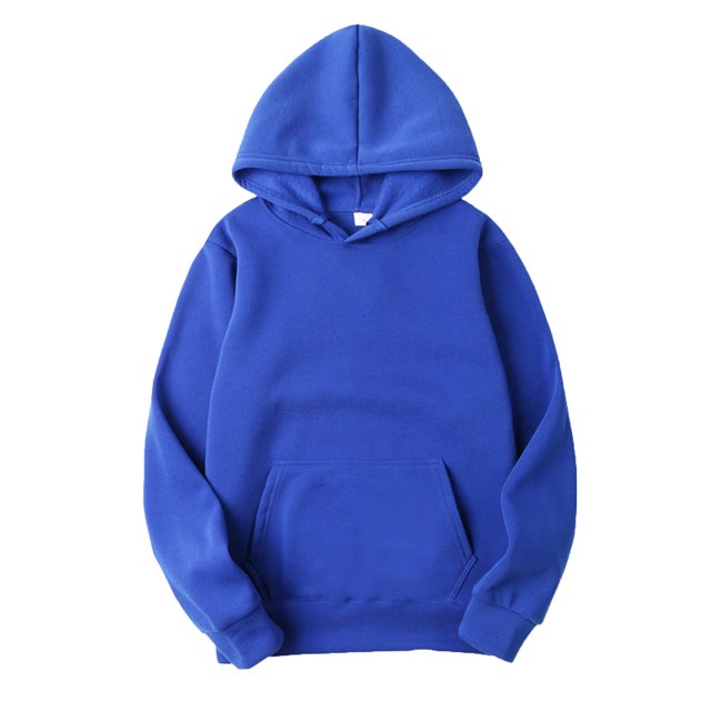 Yeahdor Men's Basic Long Sleeve Drawstring Hoodie Sweatshirt Casual Solid Color Pullover Tops Blue L