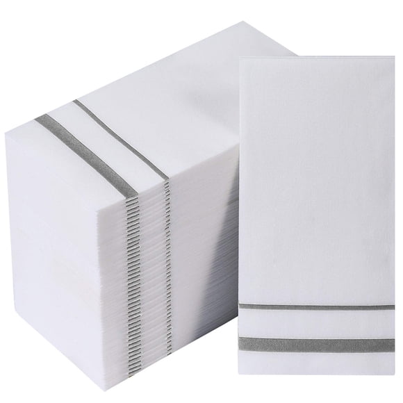 FOCUSLINE 200 Linen Feel Disposable Bathroom Napkins, Soft and Absorbent Paper Guest Towels, Cloth-Like Hand Towels Decorative Paper Napkins for Parties, Weddings, Dinne