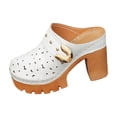 thumbnail image 1 of RXMEKW Pantoufles d'Été pour Femmes, Talons Hauts Fermés Unis à la Mode, 1 of 9