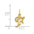 thumbnail image 3 of Diamond2Deal 10K Yellow Gold Solid Small Letter F Initial Charm Pendant for Women, 3 of 5