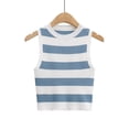 thumbnail image 3 of Dealovy Débardeurs pour Femmes Été Côtelé Court Ajusté Rayé Sans Manches Col Rond T-Shirts, 3 of 4