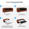 thumbnail image 5 of Puremind Canapé-Lit Escamotable avec Matelas, Sofa-Lit Format Grand Lit avec Canapé Escamotable pour Appartements/petits Espaces, Brun Cognac, 5 of 5