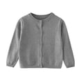 thumbnail image 1 of aohooy Girls Long Sleeve Cardigan Sweater Todder Infant Open Front Button Closure Knitted Cable Cardigans Tops 6M-5Y Gray,120, 1 of 4