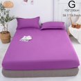 thumbnail image 1 of Fitted Sheet Solid Color Bed Sheets Single Double Queen Cover Bed Size W8S9, 1 of 9