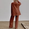 thumbnail image 4 of Kcodviy Femmes Dames Ensemble 2 Pcs Plus Combinaisons pour Femmes Rétro Grande Taille et Tailleurs Pantalons pour Femmes Chic Invitées de Mariage Chemise à Manches Longues Tailleur Pantalon Tailleur Haut Pantalon Tailleur pour Femmes Pantalons à Manches Longues, 4 of 4