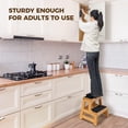 thumbnail image 3 of StrongTek Wood 2 Step Stool, 17 Inch Two-Step Design for Adults & Kids, Heavy-Duty 500 lbs Capacity with Non-Slip Steps, 3 of 6