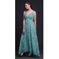 thumbnail image 2 of Bimba Robe Longue à Imprimé Floral pour Femmes, Bretelles Spaghetti, Col en V, Maxi, Tenue de Plage - Moyen, 2 of 4