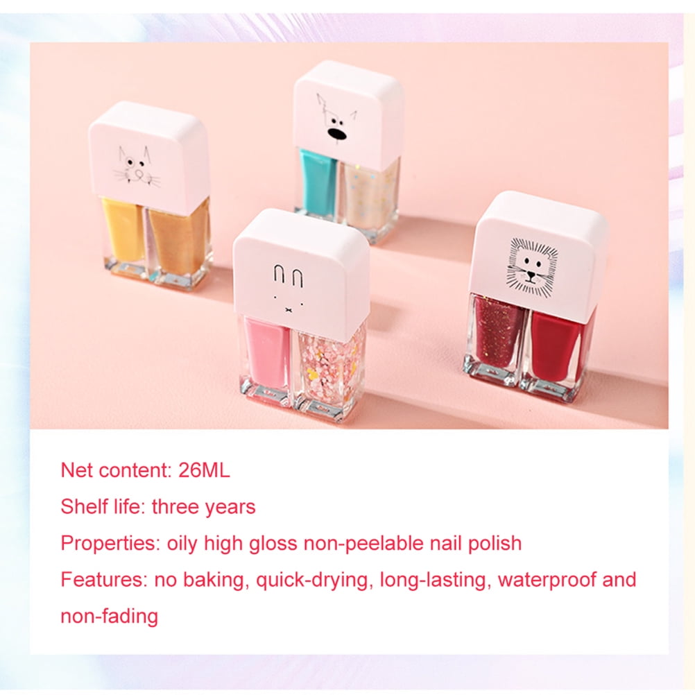 2 Colors Nail Polish Non-Toxic Quick Drying Nail Polish Glossy Longwear Nail Polish