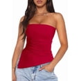 thumbnail image 2 of Womens Tube Top Summer Strapless Tops Red L, 2 of 7