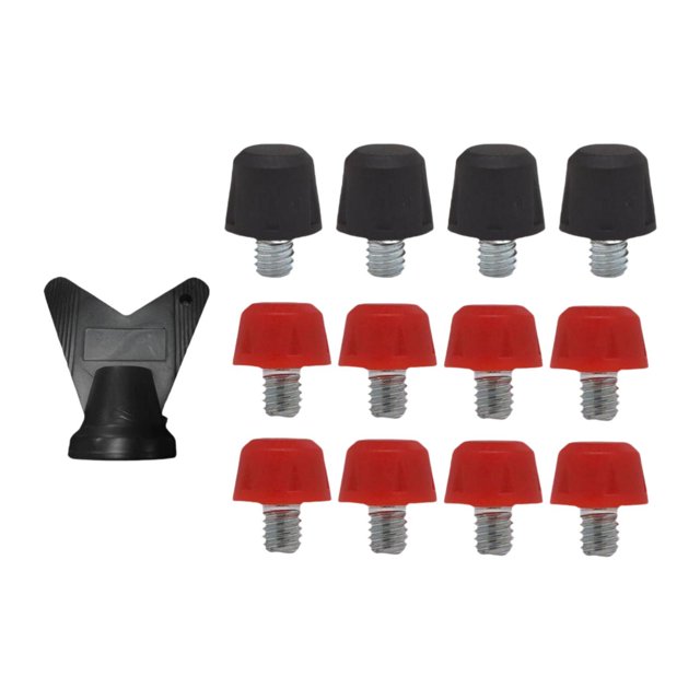 Lipstore 12 Pcs Crampons de Chaussures de Soccer, Crampons de Chaussures de Rugby M6 à Vis Filetée Crampons de Bottes de Soccer Crampons de Bottes de Soccer pour Espadrilles Athlétiques Noir 11mm Rouge 8mm