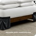thumbnail image 3 of Bare Home Adjustable Wrap Around Bed Skirt - 15 Inch Drop - Easy Fit - Ruffle Pleats - Queen, Black, 3 of 6