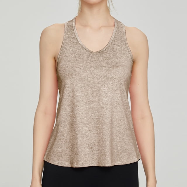 AherBiu Womens Workout Tank Tops Crewneck Gym Athletic Quick Dry Tank Tops Summer Comfy Soft Basic Sports T Shirt