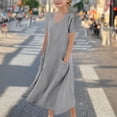 thumbnail image 2 of Tranfacy Robe d'Été pour Filles, Robe Maxi pour Jeunes Filles, Robe à Manches Courtes pour Fille, Robe de Princesse à la Mode et Mignonne, Robe Respirante Douce et Confortable, 2 of 4