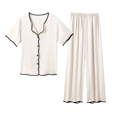 LSLJS Women's Womens Pantalon Long Décontracté Imprimé à Manches Courtes pour la Maison Set Pajama Set, Pajama Sets