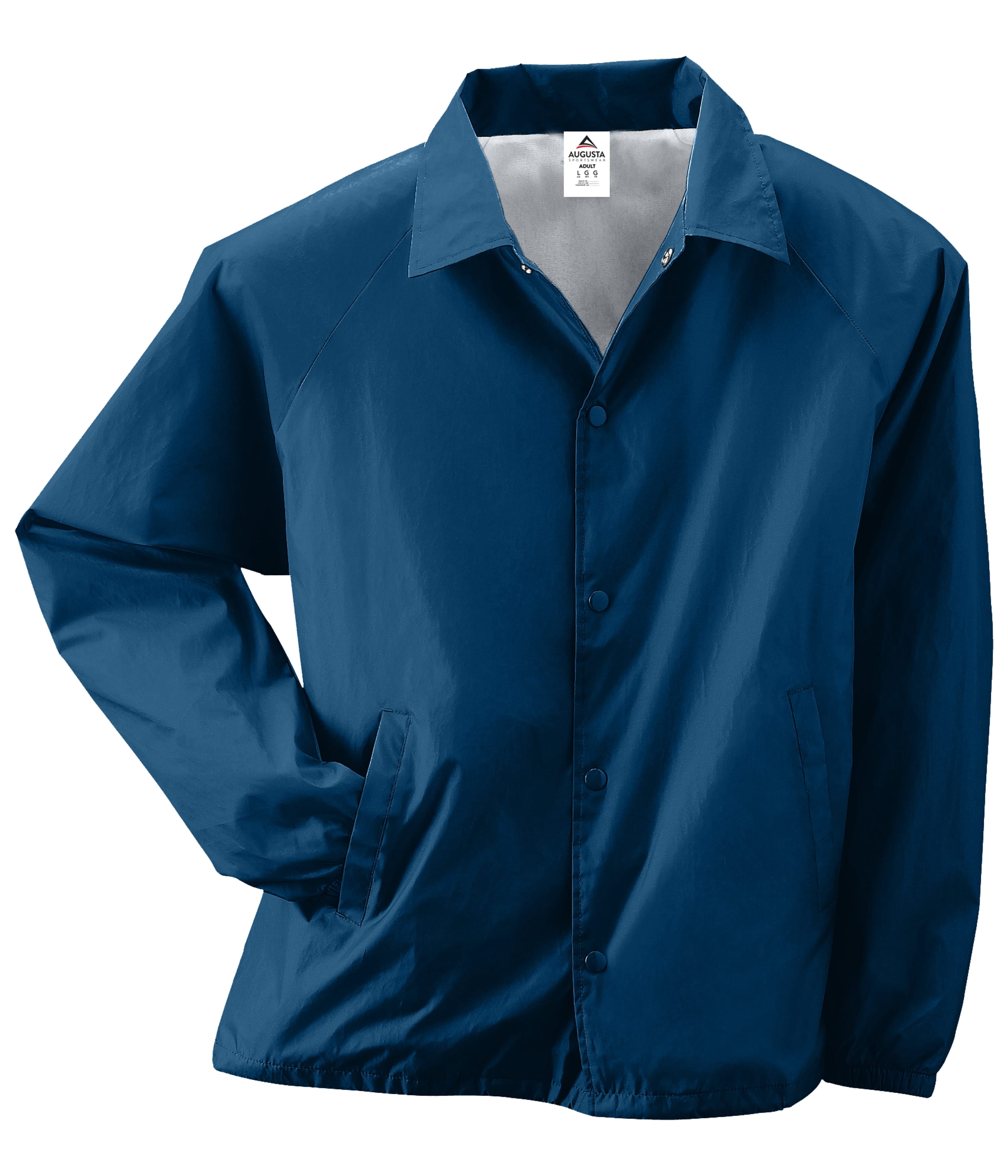 Augusta Sportswear Mens Nylon Coachs Jacket/Lined, XL, Navy