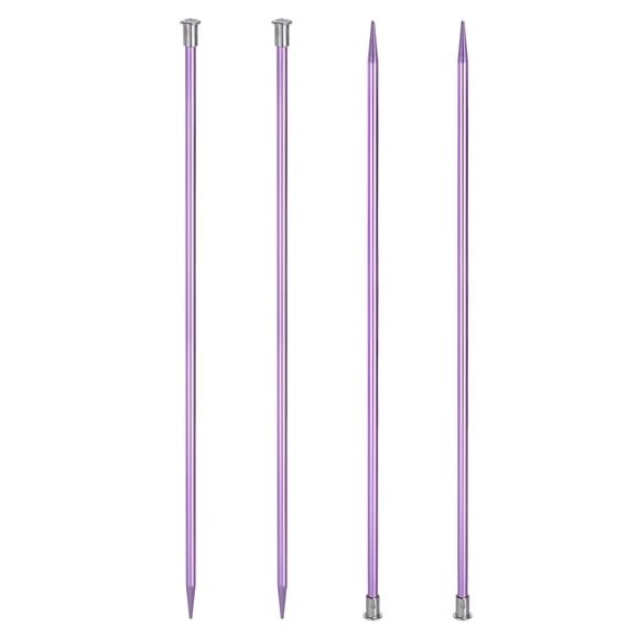 Uxcell 4 Pcs Aiguilles à Tricoter en Aluminium 6 mm Aiguille à Tricoter Pointue Simple Longueur 13,8 Pouces pour Projets Faits à la Main Bricolage