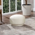 thumbnail image 1 of Jennifer Taylor Home Fuji 15" Mushroom Footstool Ottoman, Ivory White Boucle, 1 of 7