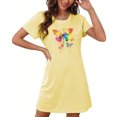 thumbnail image 4 of Tnhcen Grande Taille Tenue de Détente Décontractée – Robe de Nuit à Col Rond et Manches Courtes avec Imprimé Amusant Douce 95 % Polyester 5 % Élasthanne P-2TG pour Usage Quotidien, 4 of 7