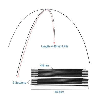 Mosiee Tent Bracket Fiberglass Antirust Pole 3.0/3.3/4.0/4.48/4.9M Outdoor Sun Shelter Support Rods Awning Frames Kit