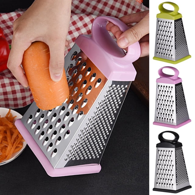 CHOK Non-Slip Base Vegetable Grater - Ergonomic Handle with Non-Slip Rubber Ring Four-Side Potato Cheese Grater Vegetable Cutter for Restaurants