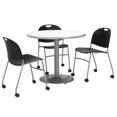 thumbnail image 4 of Pemberly Row Crisp Linen 36im Breakroom Table with Round Silver Base, 4 of 5