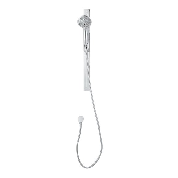 The akuaplus adjustable magnetic shower post system with 10 settings hand shower.