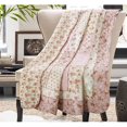 thumbnail image 1 of Cozyholy Original 100% Cotton Patchwork Quilt Twin Size Pink Floral Bedspread Coverlet Reversible Vintage Shabby Chic Quilted Throw Blanket Bed Quilt Cover for Couch Sofa, 1 of 1