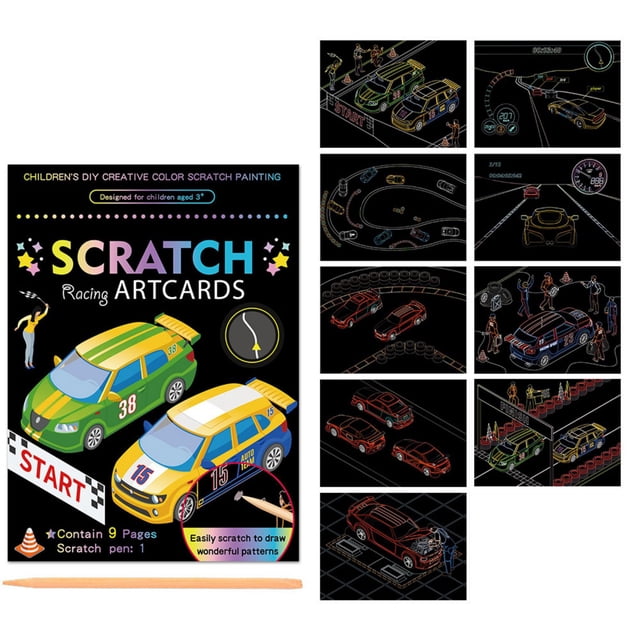 Scratch Paper Art, Colorful Drawing Art Book With 1 Scratch Pen For Birthday Christmas Party Games Kits