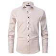 thumbnail image 4 of Chemise à Manches Longues Homme Chemise Habillée à Manches Longues pour Hommes Coupe Régulière Décontractée Boutonnée Unie à Manches Longues Col Rabattu Blouse et Chemise Homme Chemise à Manches Longues Homme Chemises à Manches Longues, 4 of 6