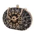 thumbnail image 3 of Women Evening Bag Pouch Small Tote Bag Rhinestone Beaded Fashion Wallets Wedding black, 3 of 9