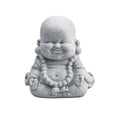 thumbnail image 1 of Fat Smiling Buddha Garden Ornament Sandstone Effect Outdoor Indoor Statue Decor, 1 of 10