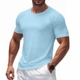 thumbnail image 3 of Yuyuzo Mens T-Shirts Casual Summer Short Sleeve Loose Fitted Solid Color Outdoor Running Sports Tees Plus Size Tops, 3 of 7