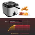 thumbnail image 3 of Aoresac Friteuse Profonde en Acier Inoxydable avec Panier 2,5 Litres d'Huile/1000, 3 of 8