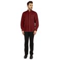 thumbnail image 2 of Bestman Solid Long Sleeve Shirt For Mens Front Double Button Placket Chinese Collar Shirt, 2 of 7