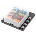 thumbnail image 3 of Aqxreight - 8 Way Fuse Block Blade Fuse Box Holder, 8 Circuit Car Fuse Block With 16Pcs Fuse & LED Indicator & Protection Cover, For Automotive Car Marine Boat, 3 of 8