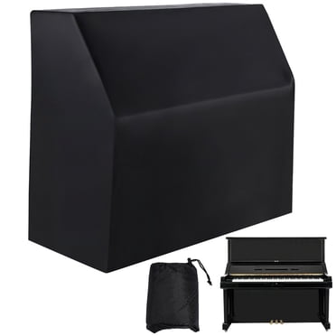Piano Housse Droit, Housse Intégrale de Piano Antipoussière et Imperméable, Housse de Protection de Piano en Oxford à Revêtement Argenté (Noir)