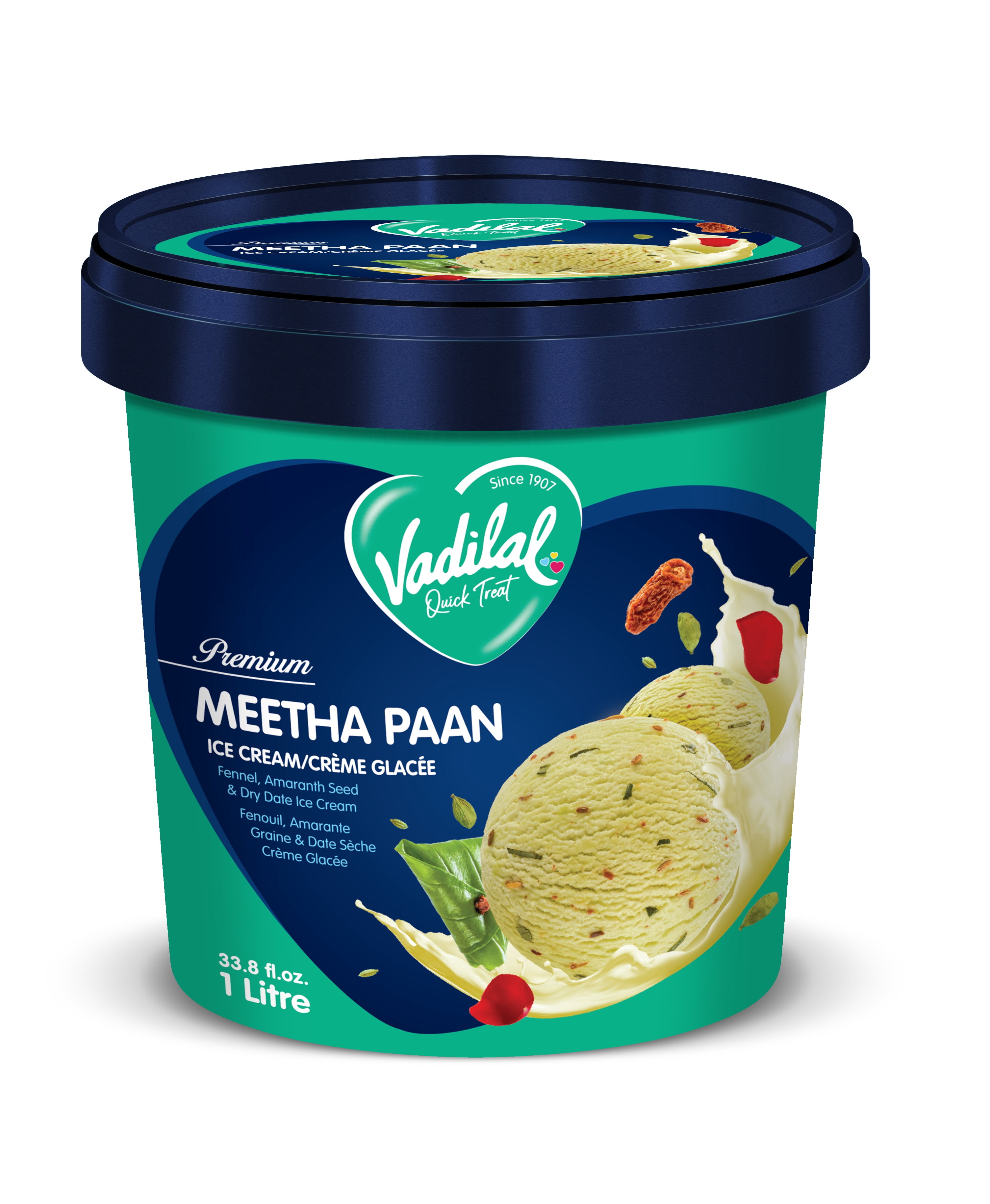 Vadilal Meetha Pan Crème Glacée 1 Ltr.8 fl.oz Vadilal Meetha Pan Crème Glacée