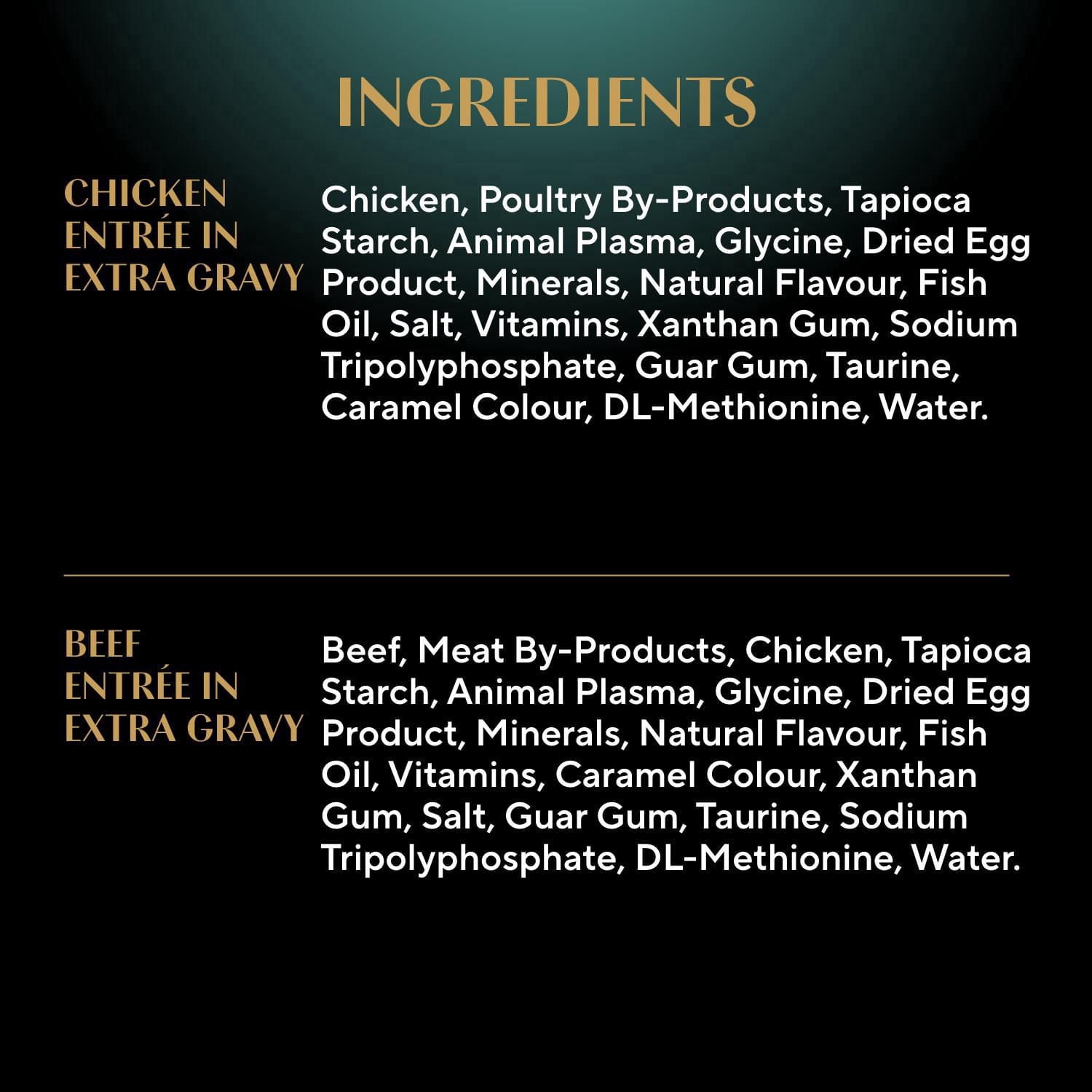 Nourriture humide pour chats adultes SHEBA GRAVY INDULGENCE PERFECT PORTIONS en format variété, repas au poulet et repas au bœuf dans une généreuse sauce