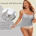 thumbnail image 4 of CHOK Camisoles à Soutien-Gorge Intégré pour Femmes, Bretelles Spaghetti Ajustables, Débardeur Sans Manches, Hauts d'Été, 4 of 7