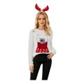 thumbnail image 1 of IROINID Chandail à Col Rond pour Femmes, Imprimés Graphiques, Confortable, Mi-Longueur, Manches Longues, Chandail de Sapin de Noël, Chandail Épais Snowman, 1 of 6