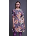 thumbnail image 2 of Bimba Kurti à Manches Retroussables pour Femmes, Col Mandarin Imprimé, Hauts de Kurti Courts, 2 of 6