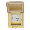 thumbnail image 1 of IP55 Waterproof & Dustproof Embedded Floor Power Socket - 16A 2500W, Premium Brass & PC Flame Retardant Construction, Space-Saving Recessed Design for Office, Hotel, Mall, Home & Commercial Use with, 1 of 6