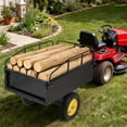thumbnail image 1 of Heavy Duty Tow Behind ATV Trailer Steel Dump Cart 500 LB, 10-Cubic Feet Capacity Garden Utility Trailer with Removable Tailgate for Riding Lawn Mower Tractor, 1 of 7