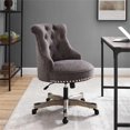 thumbnail image 2 of Linon Sinclair Chaise de Bureau Pivotante Rembourrée avec Roues en Gris Charbon, 2 of 8