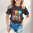 thumbnail image 2 of PMVFHDE Jolis Hauts Hauts pour Fille 2025 Robe T-Shirt pour Filles Hauts d'Été pour Filles 2025 Hauts de Maillots de Bain pour Filles Mode Garçon et Fille Décontracté Imprimé Col Rond Ample T-Shirt à Manches Courtes Haut Noir,10-11 Ans, 2 of 4